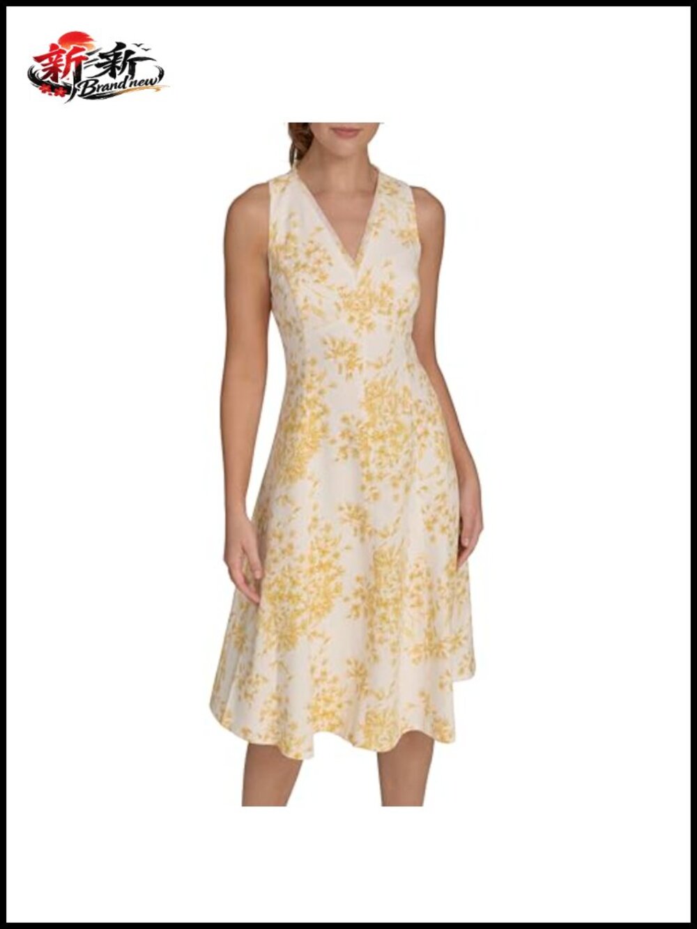 Fit & Flare Sleeveless V-Neck Dress for Women